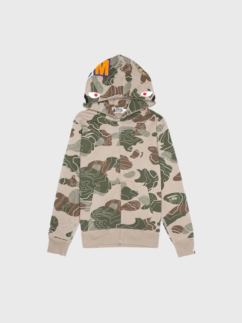 Layered Line Camo Shark Full Zip Hoodie M Image