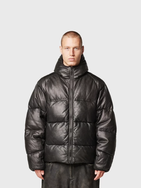 Leather Puffer Jacket  Image