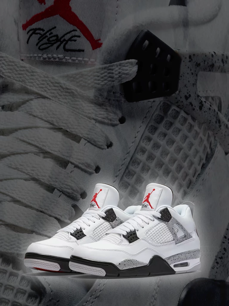 Don't miss any info on the Nike Air Jordan 4 White Cement wiith our free app! 