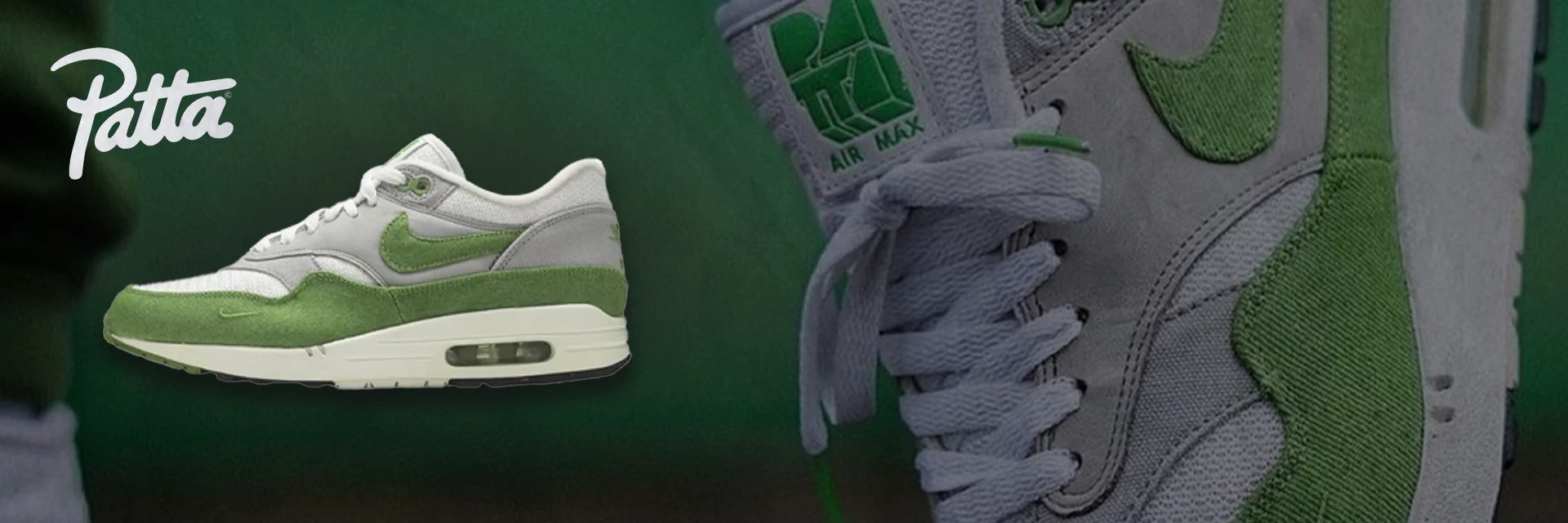 Don't miss any important information on the Patta x Nike Air Max 1 Chlorophyll release with our free app! 